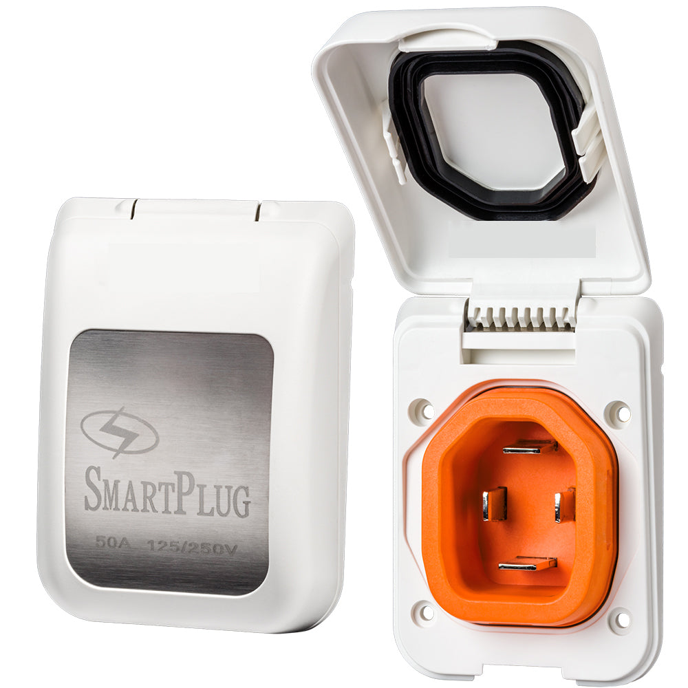 SmartPlug 50 AMP Male Non-Metallic Inlet Cover - White [BM50PW] - Premium Shore Power from SmartPlug - Just $137.70! Shop now at Boat Gear Depot