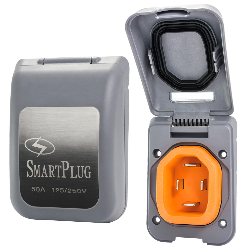 SmartPlug 50 AMP Male Non-Metallic Inlet Cover - Grey [BM50PG] - Premium Shore Power from SmartPlug - Just $137.70! Shop now at Boat Gear Depot