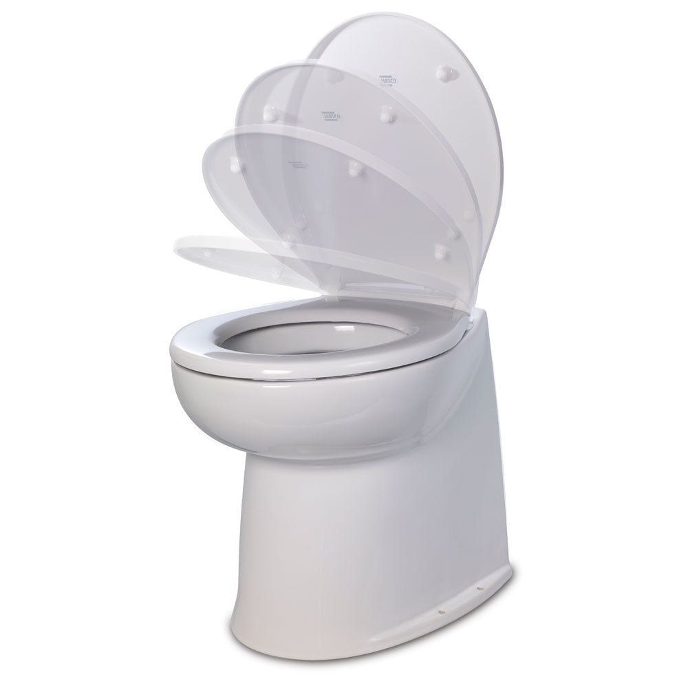 Jabsco 17" Deluxe Flush Fresh Water Electric Toilet w/Soft Close Lid - 12V [58040-3012] - Premium Marine Sanitation from Jabsco - Just $938.99! 