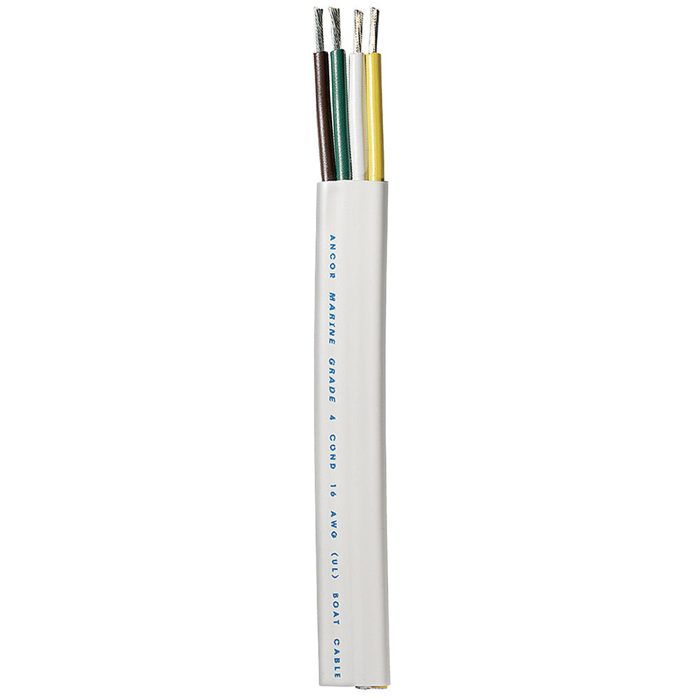 Ancor Trailer Cable - 16/4 AWG - Yellow/White/Green/Brown - Flat - 100' [154010] - Premium Wire from Ancor - Just $86.99! 