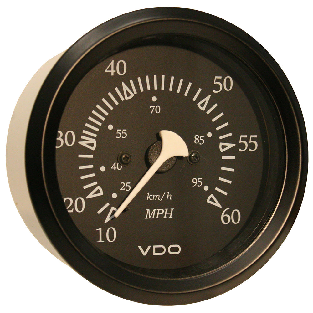 VDO Cockpit Marine 85mm (3-3/8") 60 MPH Pitot Speedometer - Black Dial/Bezel [260-11795] - Premium Gauges from VDO - Just $48.99! 