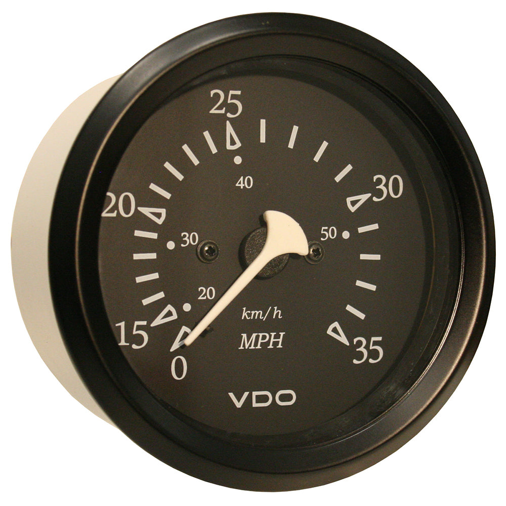 VDO Cockpit Marine 85mm (3-3/8") 35 MPH Pitot Speedometer - Black Dial/Bezel [260-11796] - Premium Gauges from VDO - Just $48.99! 