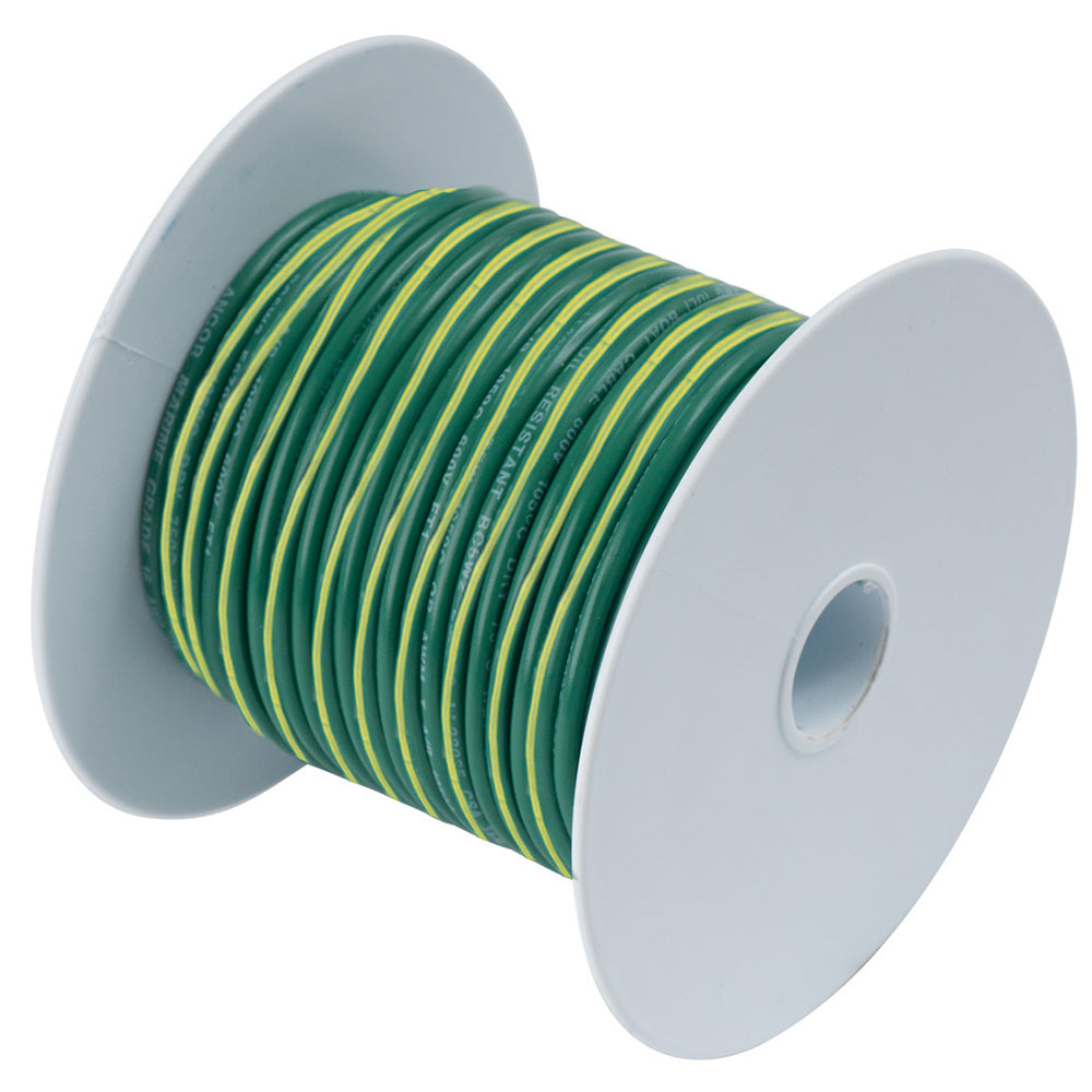 Ancor Green w/Yellow Stripe 10 AWG Tinned Copper Wire - 25' [109302] - Premium Wire from Ancor - Just $19.99! 