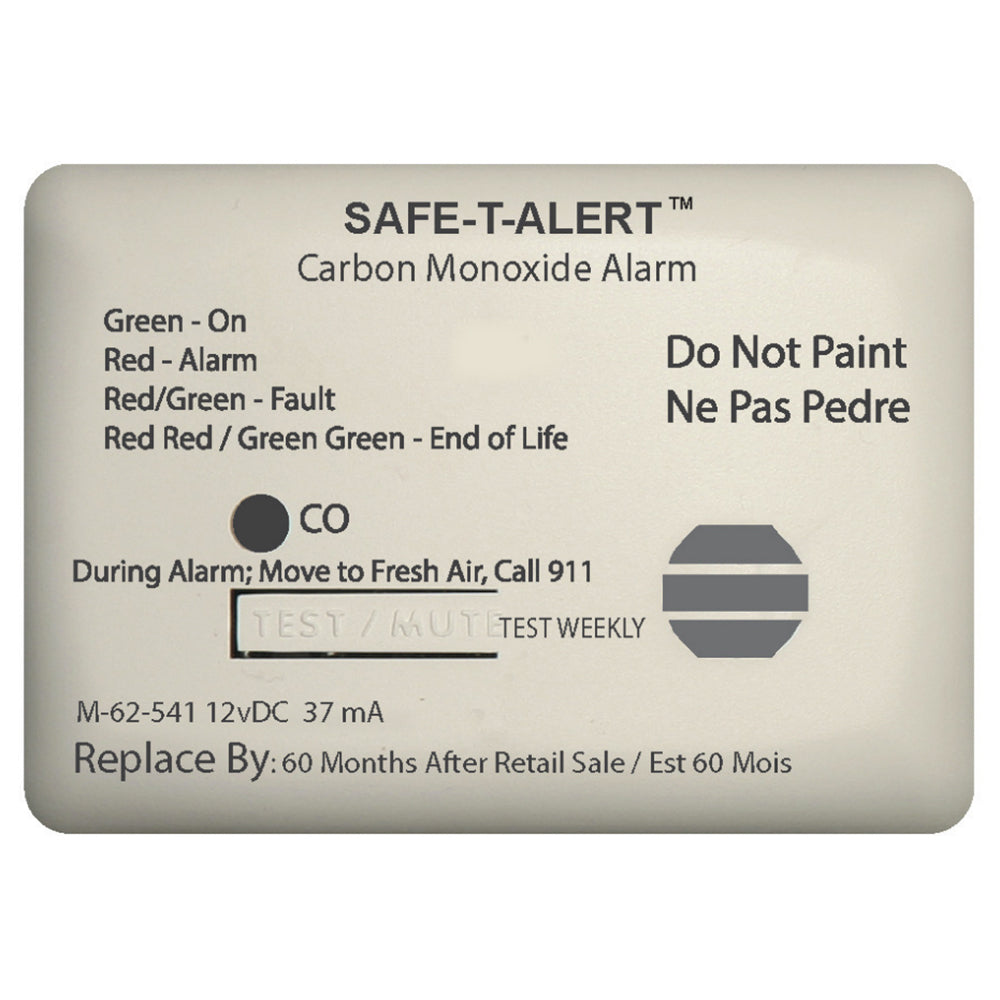 Safe-T-Alert 62 Series Carbon Monoxide Alarm - 12V - 62-541-Marine Surface Mount - White [62-541-MARINE] - Premium Fume Detectors from Safe-T-Alert - Just $63.99! 