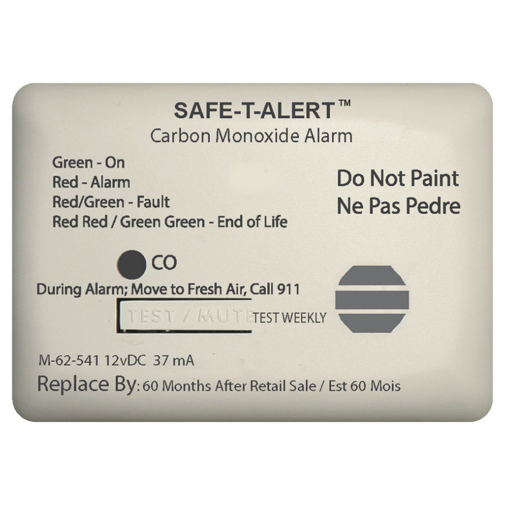 Safe-T-Alert 62 Series Carbon Monoxide Alarm w/Relay - 12V - 62-541-Marine-RLY-NC - Surface Mount - White [62-541-MARINE-RLY-NC] - 1st Class Eligible, Brand_Safe-T-Alert, Marine Safety, Marine Safety | Fume Detectors - Safe-T-Alert - Fume Detectors