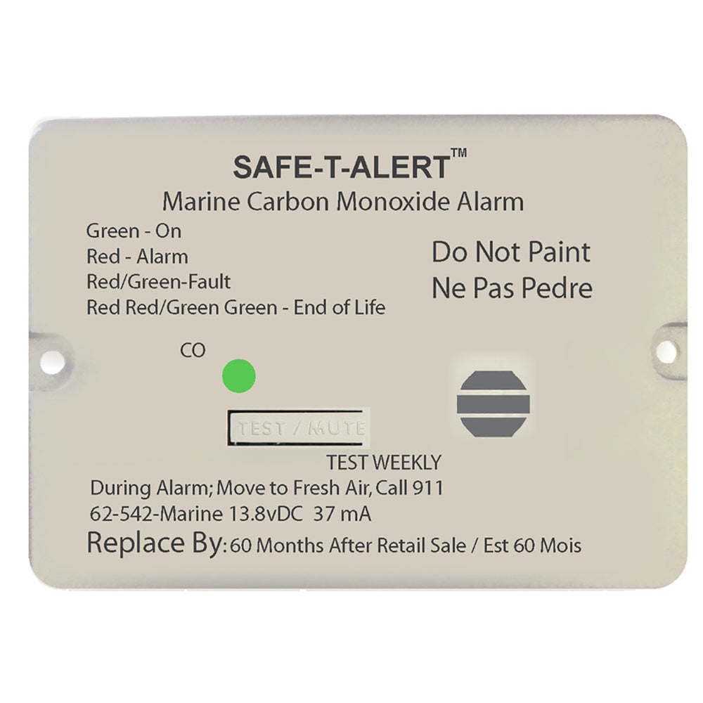 Safe-T-Alert 62 Series Carbon Monoxide Alarm - 12V - 62-542-Marine - Flush Mount - White [62-542-MARINE] - 1st Class Eligible, Brand_Safe-T-Alert, Marine Safety, Marine Safety | Fume Detectors - Safe-T-Alert - Fume Detectors