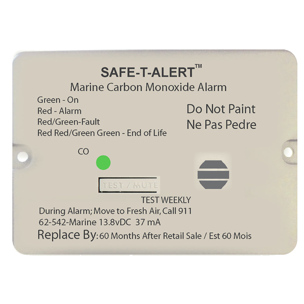 Safe-T-Alert 62 Series Carbon Monoxide Alarm - 12V - 62-542-Marine - Flush Mount - White [62-542-MARINE] - Premium Fume Detectors from Safe-T-Alert - Just $63.99! 