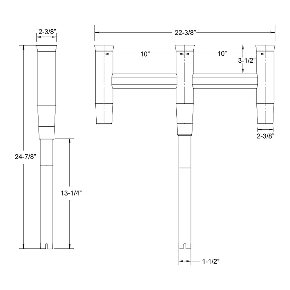 TACO Deluxe Trident Rod Holder Cluster Straight [F31-0780BXY-1] - Premium Rod Holders from TACO Marine - Just $343.99! 