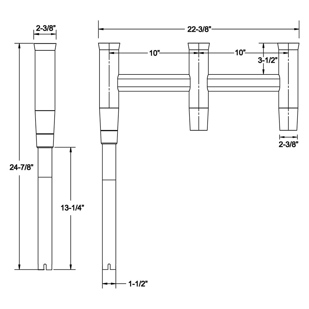 TACO Deluxe Trident Rod Holder Cluster Offset [F31-0781BXY-1] - Premium Rod Holders from TACO Marine - Just $343.99! 