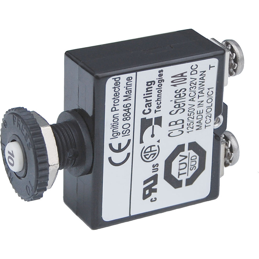 Blue Sea Push Button Reset Only Screw Terminal Circuit Breaker - 10 Amps [2132] - Premium Circuit Breakers from Blue Sea Systems - Just $5.99! 