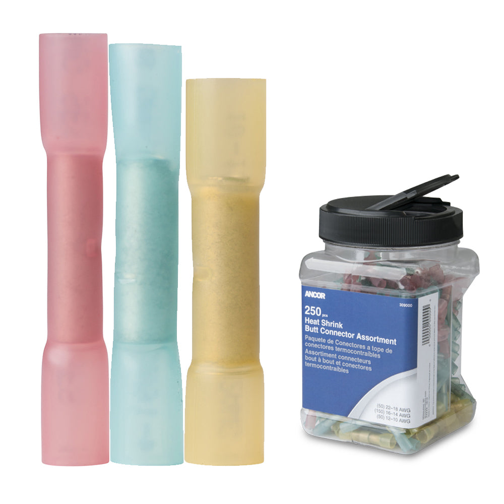 Ancor Heat Shrink Butt Connector Multi-Pack - 250-Piece - Jar [309000] - Premium Terminals from Ancor - Just $83.99! 