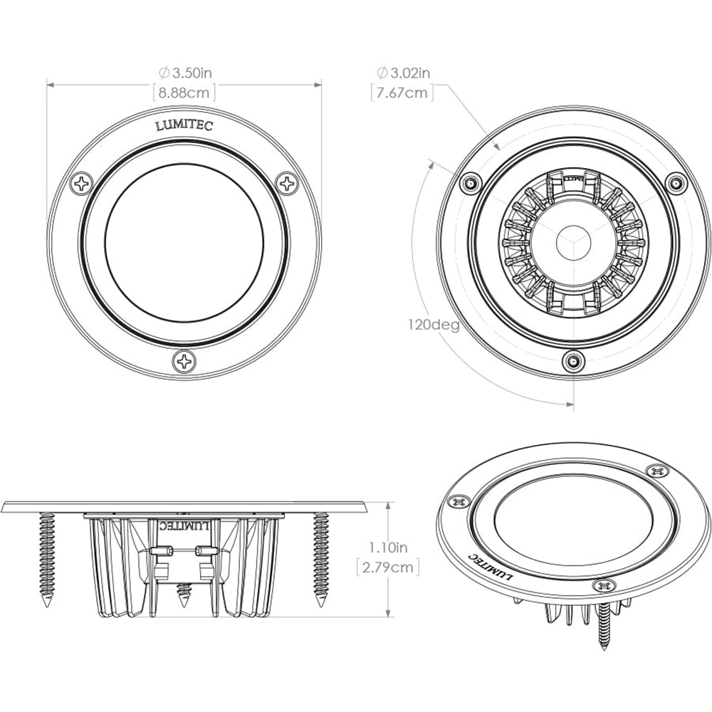 Lumitec Shadow - Flush Mount Down Light - White Finish - Spectrum RGBW [114127] - Premium Dome/Down Lights from Lumitec - Just $111.99! 