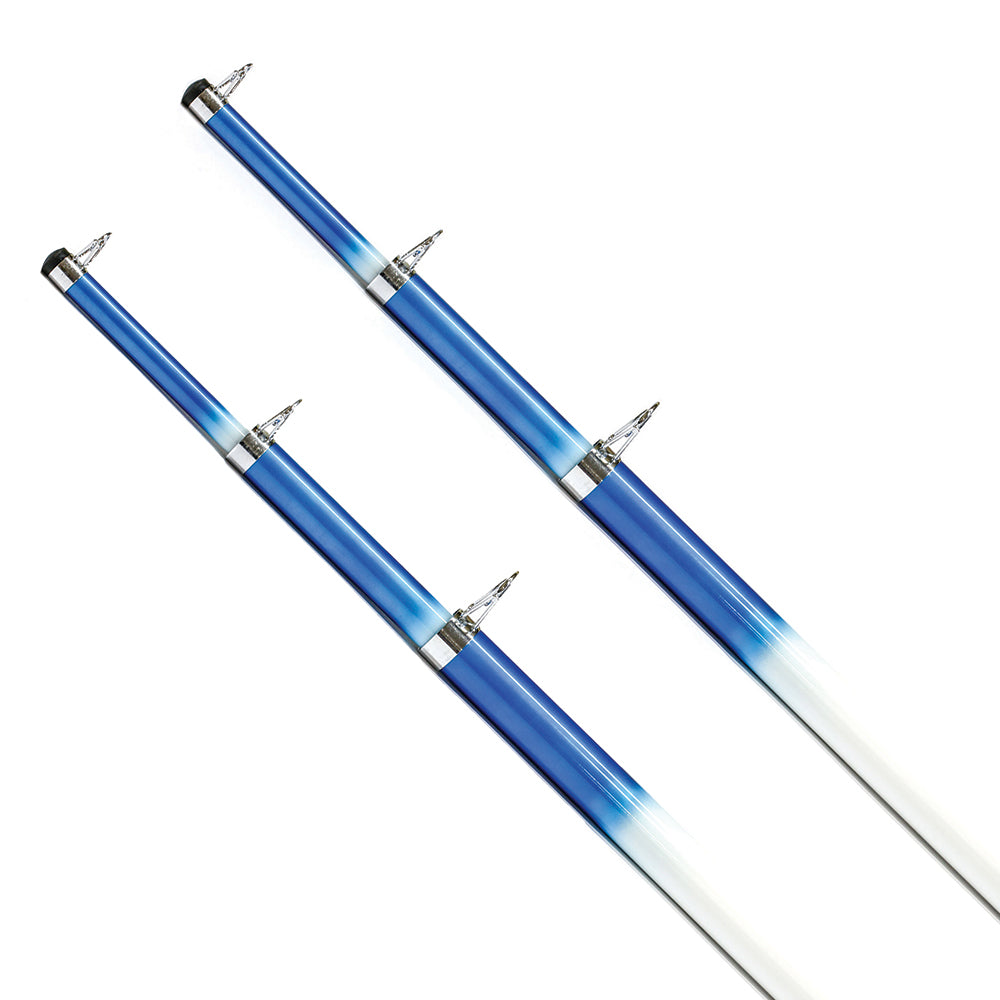 Tigress 15 Telescoping Fiberglass Outrigger Poles - 1-1/8" O.D. - White/Blue - Pair [88200] - Premium Outriggers from Tigress - Just $161.99! 