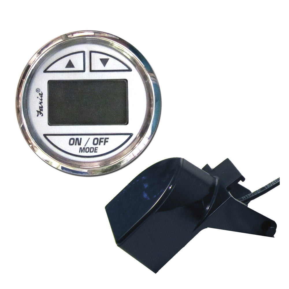 Faria Chesapeake White SS 2" Depth Sounder w/Transom Mount Transducer [13850] - Premium Gauges from Faria Beede Instruments - Just $190.99! 