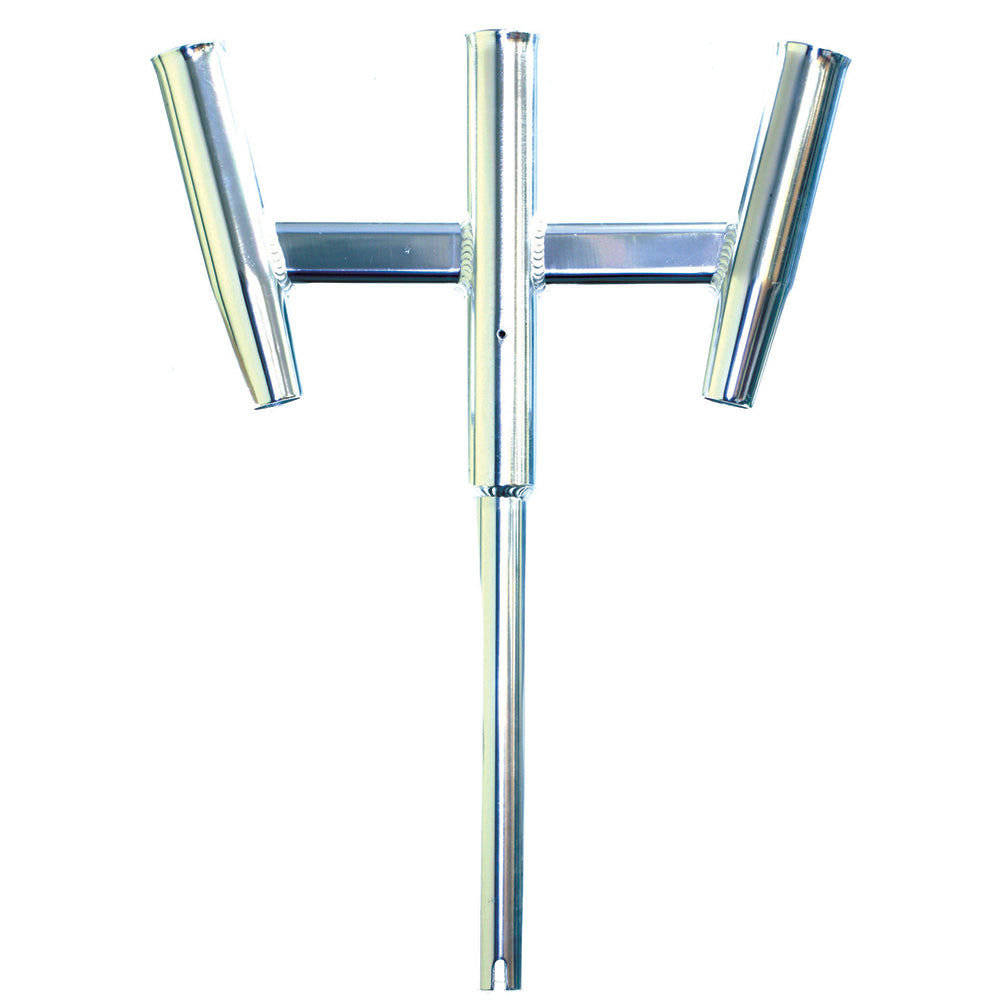 Tigress Triple Aluminum Kite Rod Holder - Straight Butt - Polished [88159] - Premium Rod Holders from Tigress - Just $248.99! 