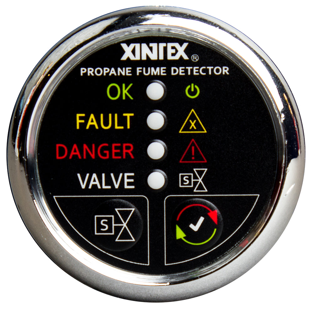 Fireboy-Xintex Propane Fume Detector w/Plastic Sensor  Solenoid Valve - Chrome Bezel Display [P-1CS-R] - Premium Fume Detectors from Fireboy-Xintex - Just $361.99! 