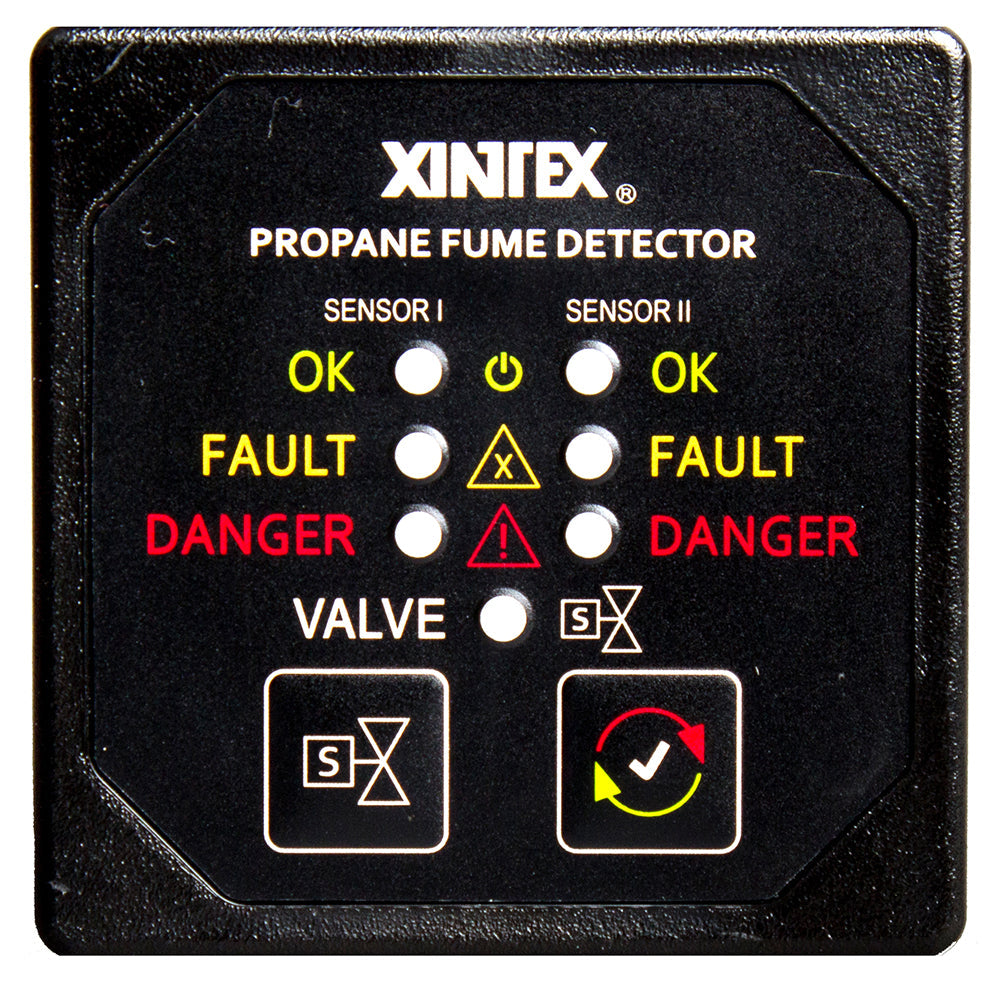 Fireboy-Xintex Propane Fume Detector  Alarm w/2 Plastic Sensors  Solenoid Valve - Square Black Bezel Display [P-2BS-R] - Premium Fume Detectors from Fireboy-Xintex - Just $508.99! 