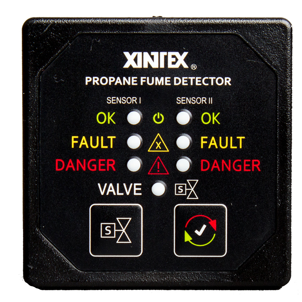 Fireboy-Xintex Propane Fume Detector w/2 Plastic Sensors - No Solenoid Valve - Square Black Bezel Display [P-2BNV-R] - Premium Fume Detectors from Fireboy-Xintex - Just $427.99! 