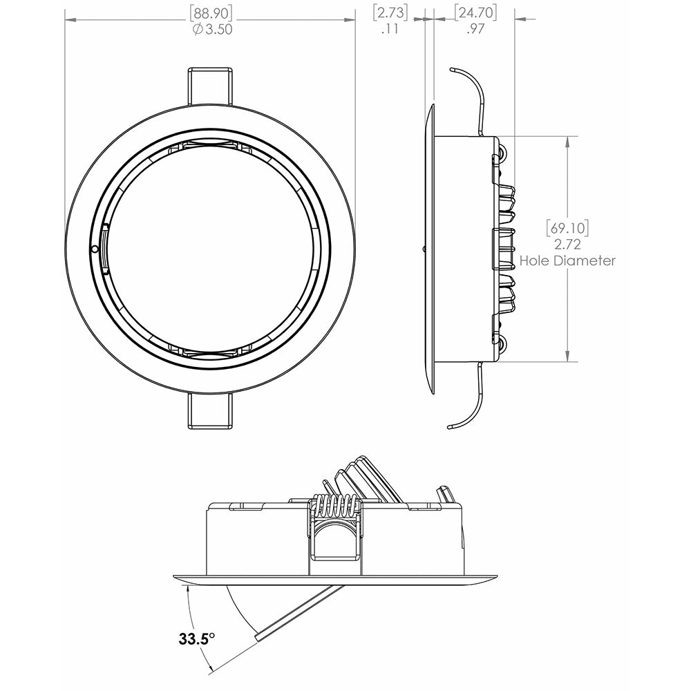 Lumitec Mirage Positionable Down Light - Spectrum RGBW Dimming - Polished Bezel [115117] - Premium Dome/Down Lights from Lumitec - Just $116.99! Shop now at Boat Gear Depot