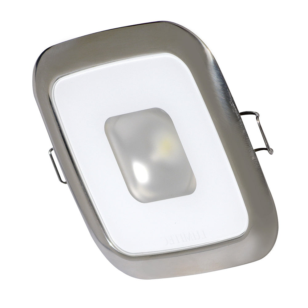 Lumitec Square Mirage Down Light - White Dimming, Red/Blue Non-Dimming - Polished Bezel [116118] - Premium Dome/Down Lights from Lumitec - Just $89.99! 