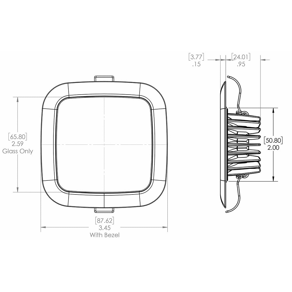 Lumitec Square Mirage Down Light - White Dimming, Red/Blue Non-Dimming - Polished Bezel [116118] - Premium Dome/Down Lights from Lumitec - Just $89.99! 