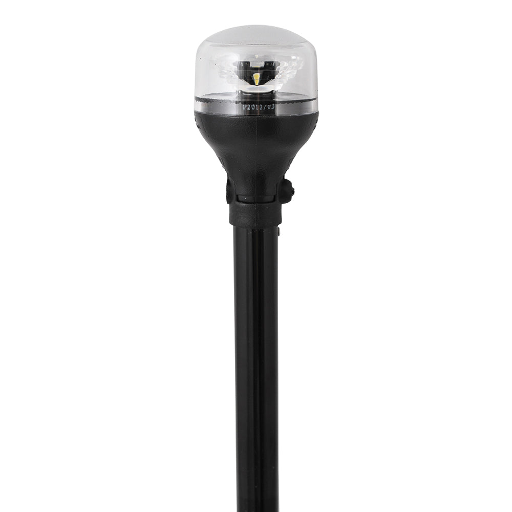 Attwood LightArmor All-Around Light - 12" Black Pole - Black Horizontal Composite Base w/Adapter [5558-P12A7] - Premium Navigation Lights from Attwood Marine - Just $46.99! 