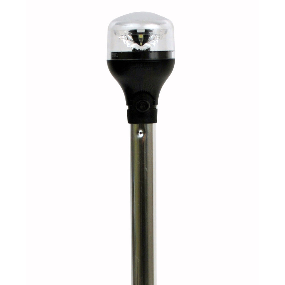 Attwood LightArmor All-Around Light - 20" Aluminum Pole - Black Vertical Composite Base w/Adapter [5551-PA20-7] - Premium Navigation Lights from Attwood Marine - Just $58.99! 