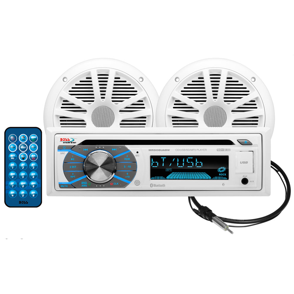 Boss Audio MCK508WB.6 Marine Stereo  6.5" Speaker Kit - White [MCK508WB.6] - Premium Stereos from Boss Audio - Just $118.99! 