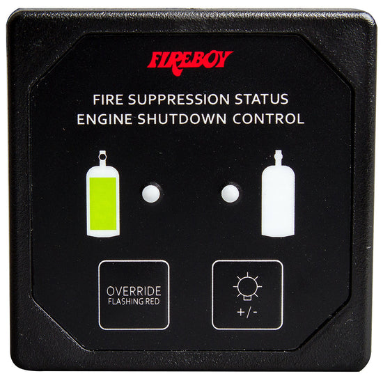 Fireboy-Xintex Deluxe Helm Display w/Membrane Switch, Remote Horn  LEDs f/Engine Shutdown System - Black Bezel Display [DU-SBH-20-R] - Premium Fume Detectors from Fireboy-Xintex - Just $153.99! 