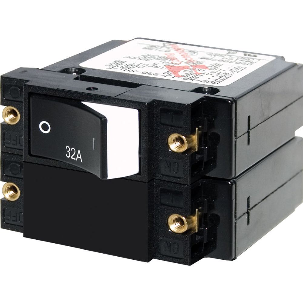 Blue Sea 7575 A-Series Raised Rocker Circuit Breaker - Double Pole - 32A [7575] - Premium Circuit Breakers from Blue Sea Systems - Just $37.99! 