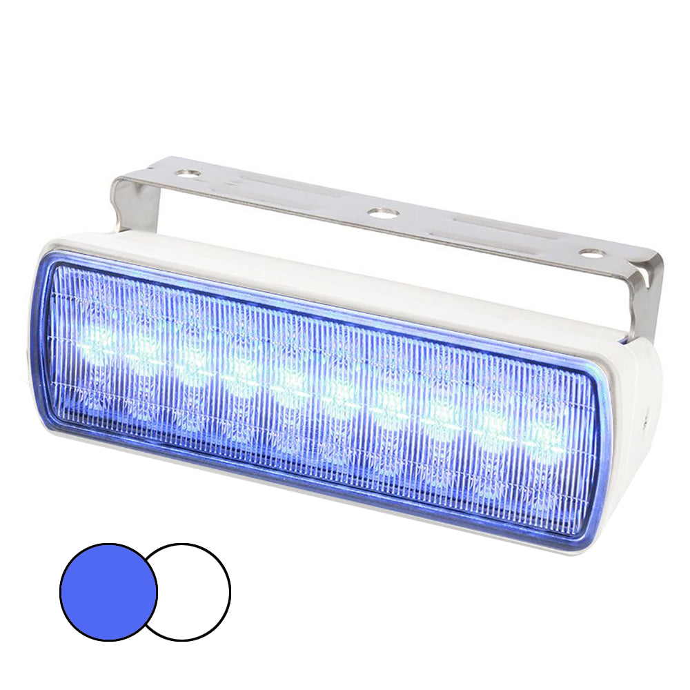 Hella Marine Sea Hawk XL Dual Color LED FloodLights - Blue/White LED - White Housing [980950071] - Premium Flood/Spreader Lights from Hella Marine - Just $179.99! 