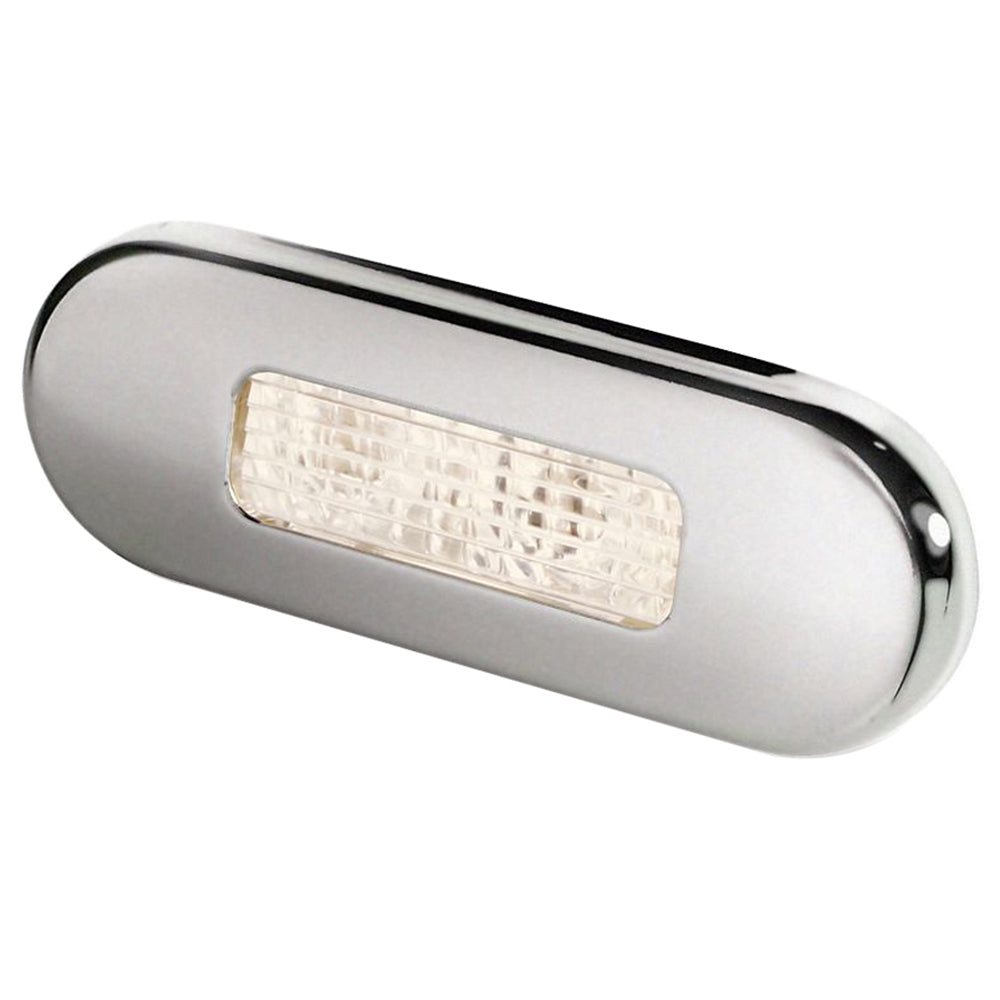 Hella Marine Surface Mount Oblong LED Courtesy Lamp - Warm White LED - Stainless Steel Bezel [980869401] - Premium Interior / Courtesy Light from Hella Marine - Just $29.99! 