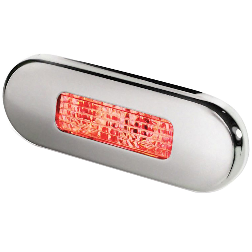 Hella Marine Surface Mount Oblong LED Courtesy Lamp - Red LED - Stainless Steel Bezel [980869501] - Premium Interior / Courtesy Light from Hella Marine - Just $29.99! 