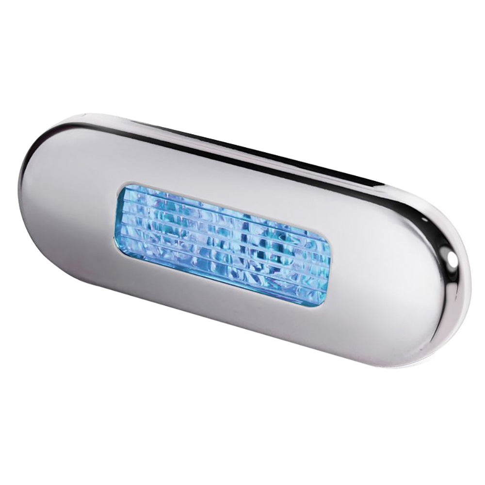 Hella Marine Surface Mount Oblong LED Courtesy Lamp - Blue LED - Stainless Steel Bezel [980869601] - Premium Interior / Courtesy Light from Hella Marine - Just $30.99! 