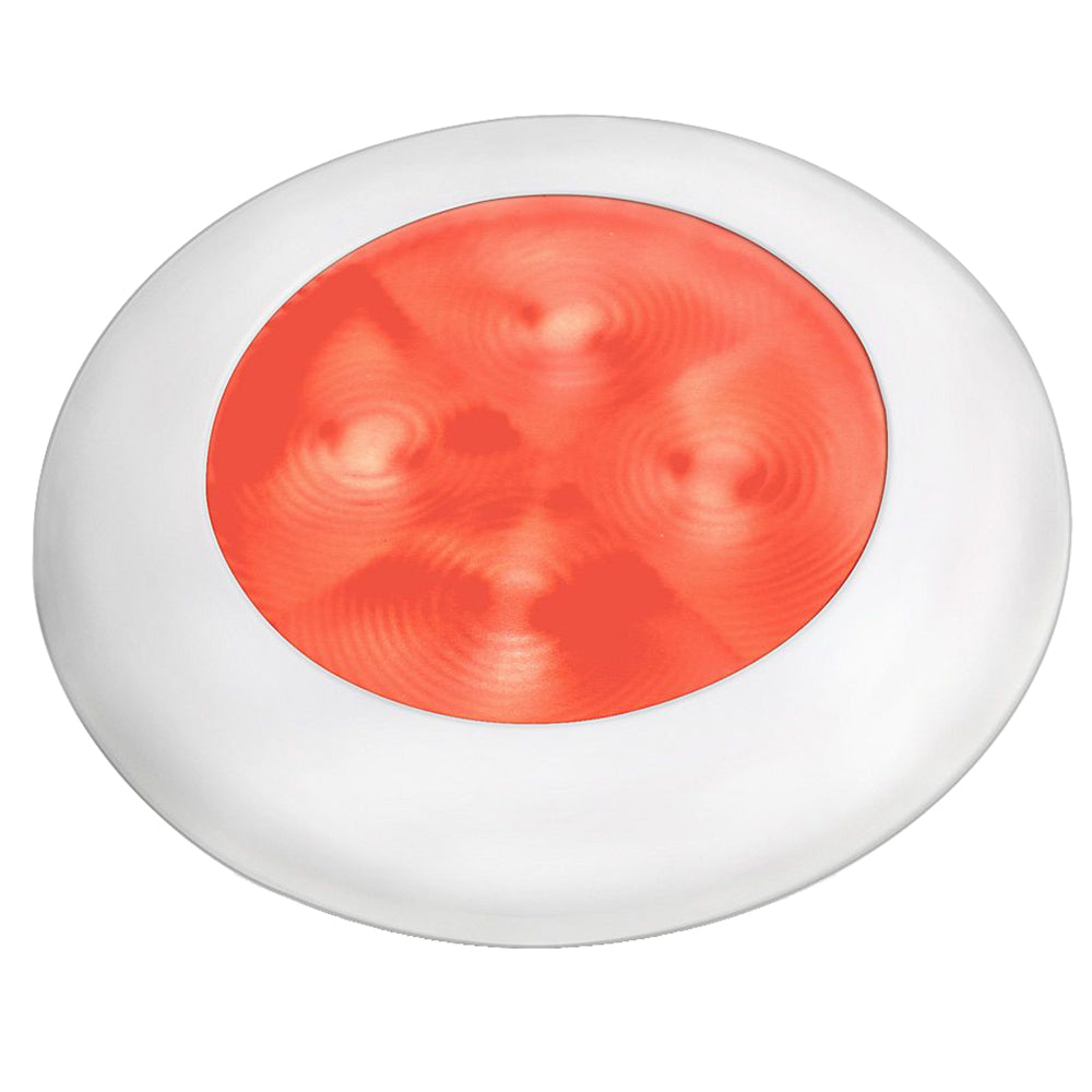 Hella Marine Slim Line LED 'Enhanced Brightness' Round Courtesy Lamp - Red LED - White Plastic Bezel - 12V [980507241] - Premium Interior / Courtesy Light from Hella Marine - Just $30.99! 