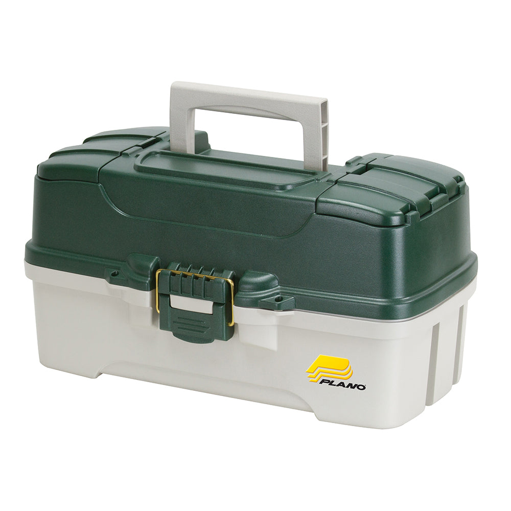 Plano 3-Tray Tackle Box w/Duel Top Access - Dark Green Metallic/Off White [620306] - Brand_Plano, Outdoor, Outdoor | Tackle Storage - Plano - Tackle Storage