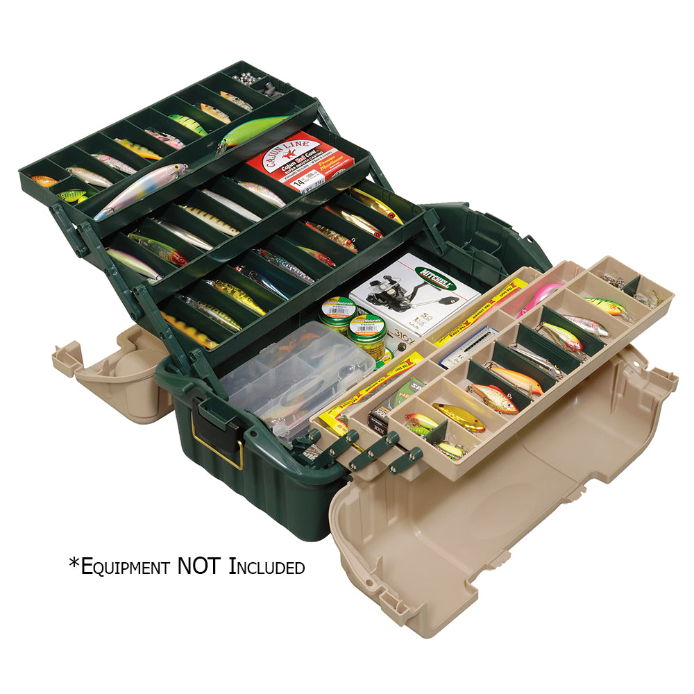 Plano Hip Roof Tackle Box w/6-Trays - Green/Sandstone [861600] - Premium Tackle Storage from Plano - Just $45.99! 