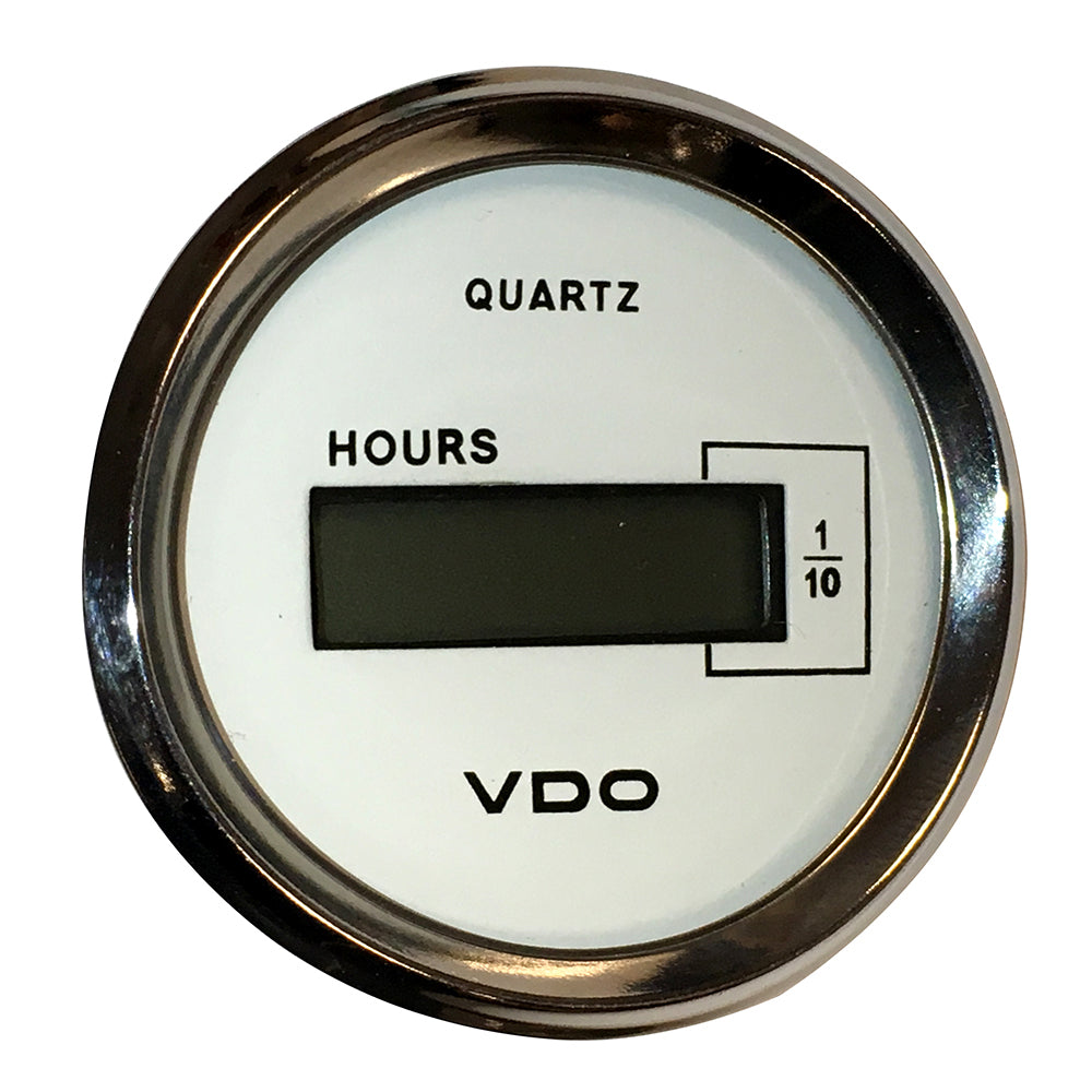 VDO Cockpit Marine 52mm (2-1/16") LCD Hourmeter - White Dial/Chrome Bezel [331-548] - Premium Gauges from VDO - Just $35.99! 