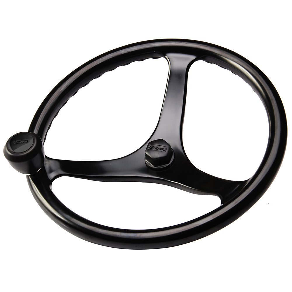 Edson "Special Ops" Powerwheel - Black w/Black Nut  Knob [1710BL-13B-KIT] - Brand_Edson Marine, Marine Hardware, Marine Hardware | Steering Wheels - Edson Marine - Steering Wheels