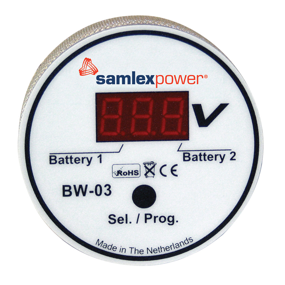 Samlex Dual Battery Monitor - 12V or 24V - Auto Detection [BW-03] - Premium Meters & Monitoring from Samlex America - Just $99.50! 