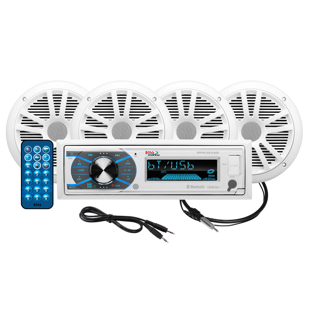 Boss Audio MCK632WB.64 Marine Stereo  2 Pairs of 6.5" Speaker Kit - White [MCK632WB.64] - Brand_Boss Audio, Entertainment, Entertainment | Stereos - Boss Audio - Stereos