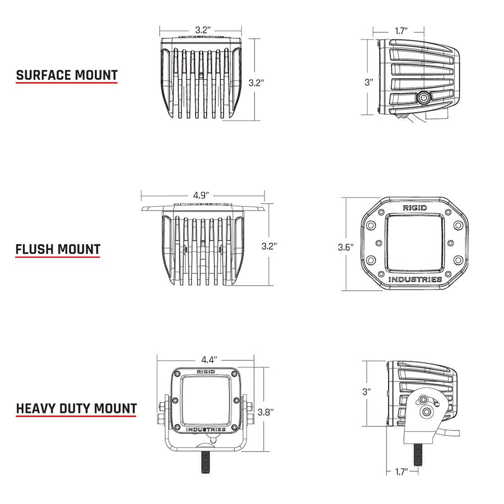 RIGID Industries D-Series PRO Flush Mount - Spot LED - Midnight Edition - Pair - Black [212213BLK] - Premium Flood/Spreader Lights from RIGID Industries - Just $288.39! 