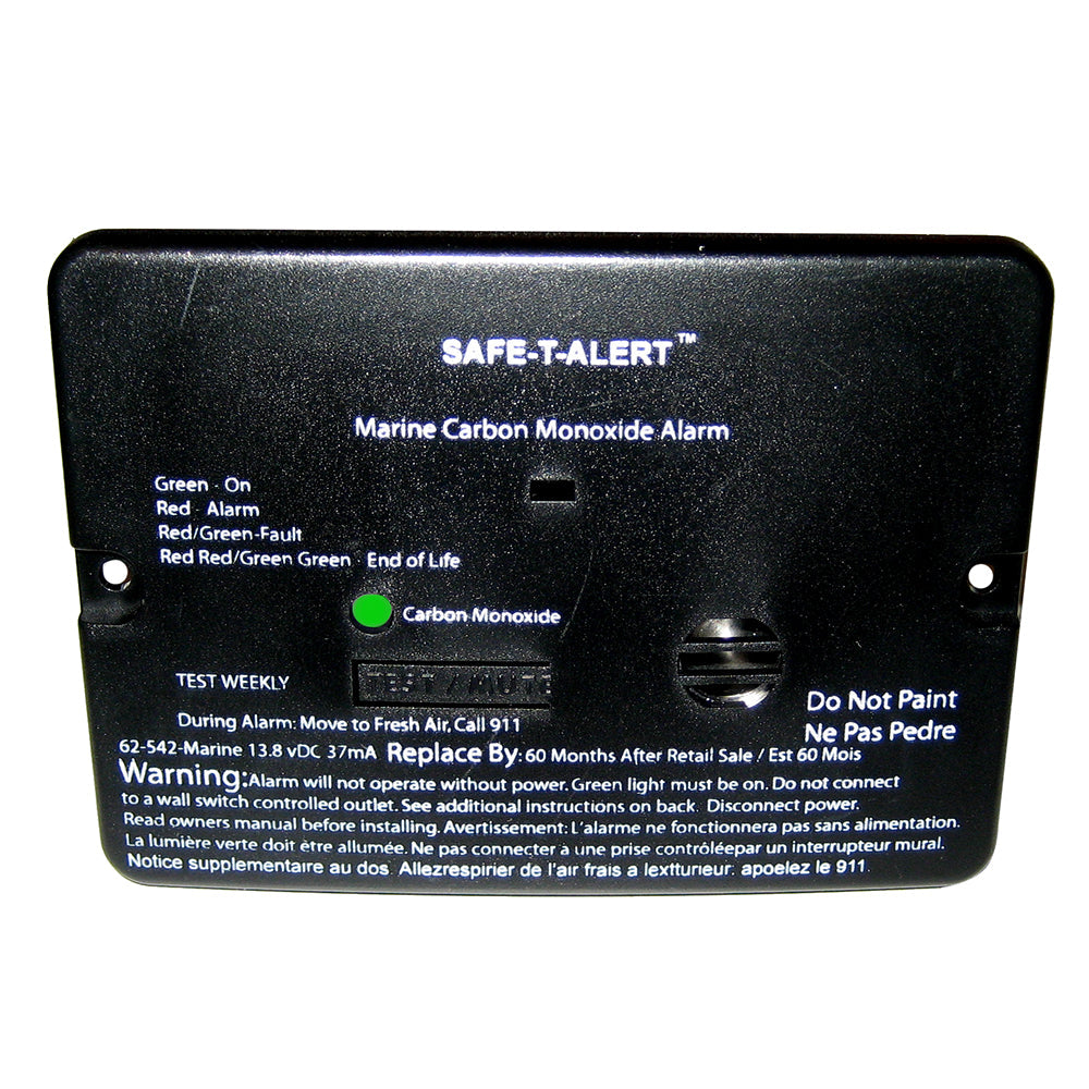 Safe-T-Alert 62 Series Carbon Monoxide Alarm - 12V - 62-542-Marine - Flush Mount - Black [62-542-MARINE-BLK] - Premium Fume Detectors from Safe-T-Alert - Just $63.99! 