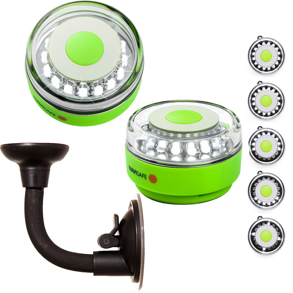 Navisafe Portable Navilight 360 2NM Rescue - Glow In The Dark - Green w/Bendable Suction Cup Mount [010KIT2] - Premium Navigation Lights from Navisafe - Just $130.99! 