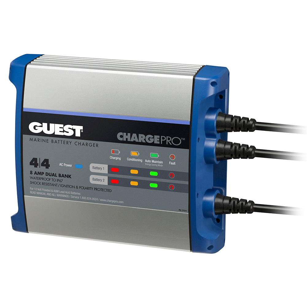 Guest On-Board Battery Charger 8A / 12V - 2 Bank - 120V Input [2707A] - Premium Battery Chargers from Guest - Just $110.99! 