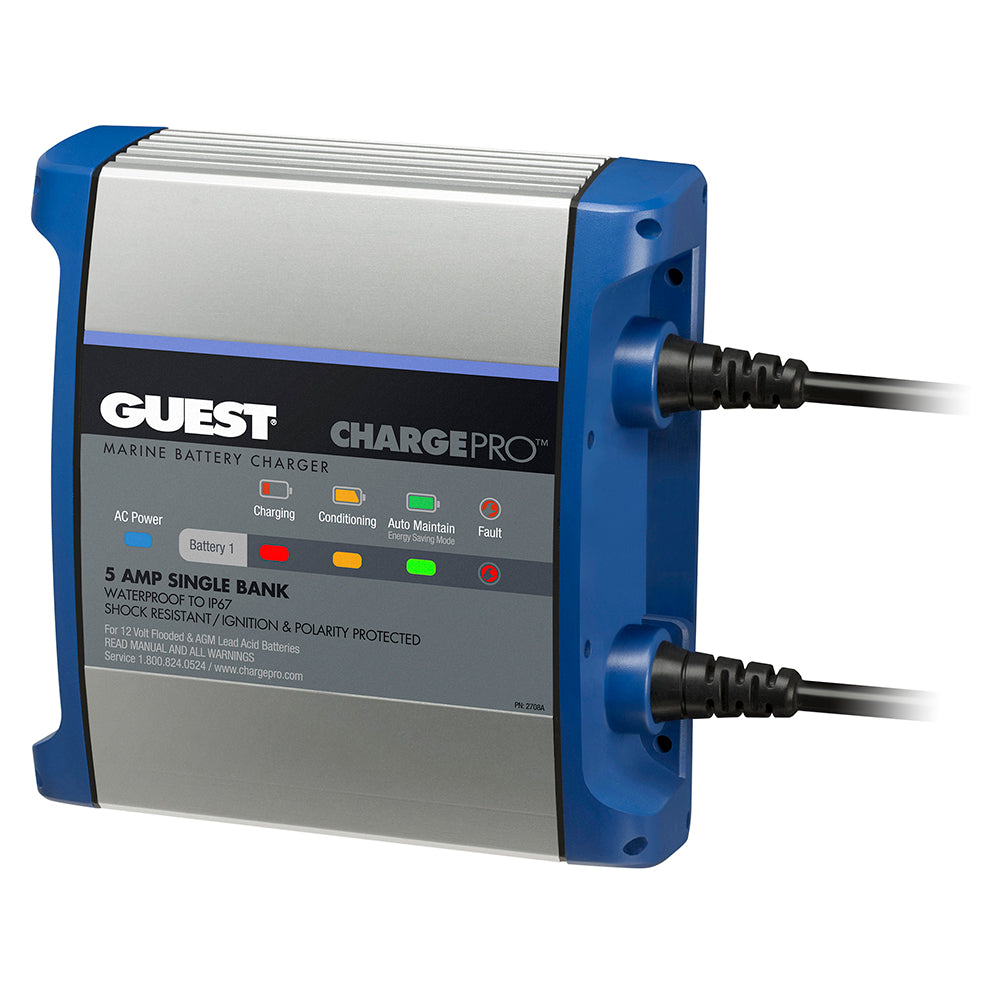 Guest On-Board Battery Charger 5A / 12V - 1 Bank - 120V Input [2708A] - Premium Battery Chargers from Guest - Just $89.99! 