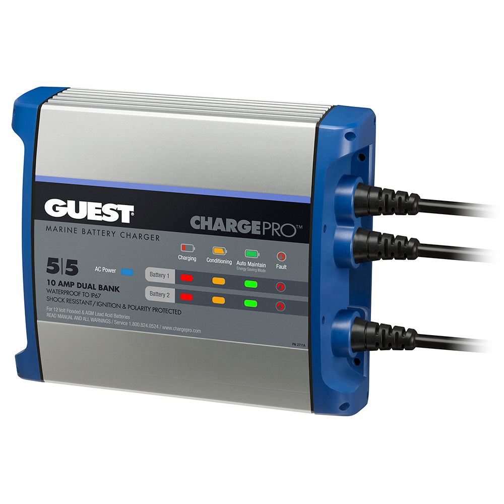 Guest On-Board Battery Charger 10A / 12V - 2 Bank - 120V Input [2711A] - Premium Battery Chargers from Guest - Just $140.99! 