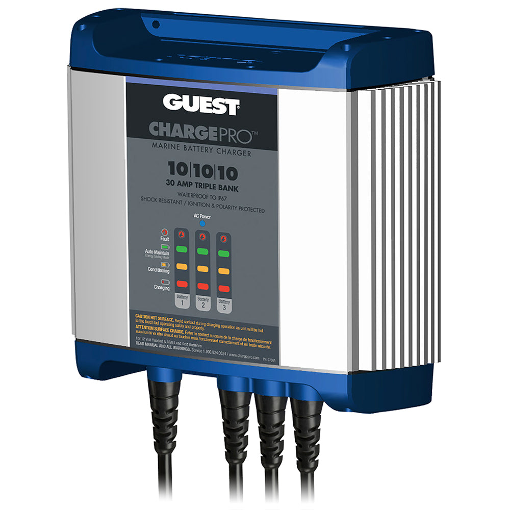 Guest On-Board Battery Charger 30A / 12V - 3 Bank - 120V Input [2731A] - Premium Battery Chargers from Guest - Just $315.99! 