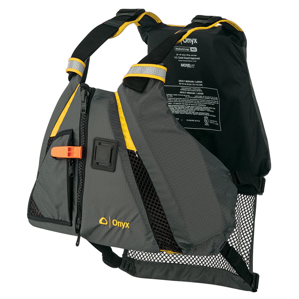 Onyx Movement Dynamic Paddle Sports Vest - Yellow/Grey - M/L [122200-300-040-18] - Premium Life Vests from Onyx Outdoor - Just $67.99! 