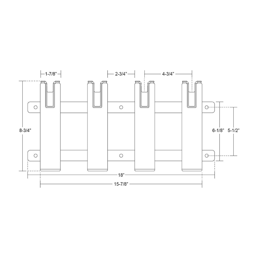 TACO Aluminum/Poly 4-Rod Rack Holder [F31-3104BXZ-1] - Premium Rod & Reel Storage from TACO Marine - Just $209.99! 